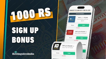 1000 rs signup bonus betting sites