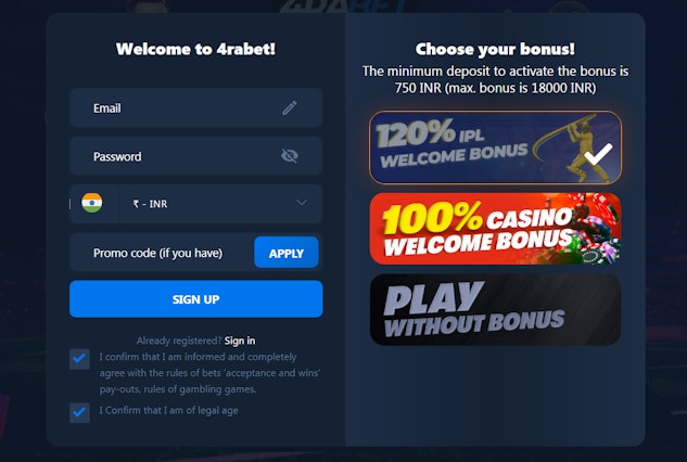 4rabet Registration
