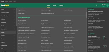 Bet365 IPL betting