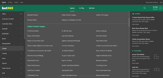 Bet365 IPL betting