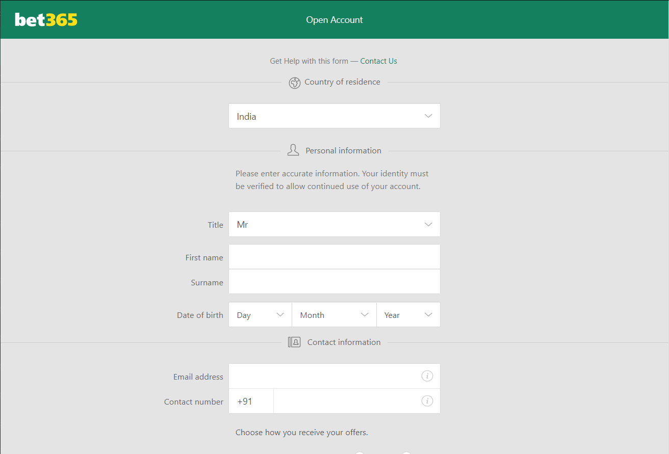 Bet365 registration 1