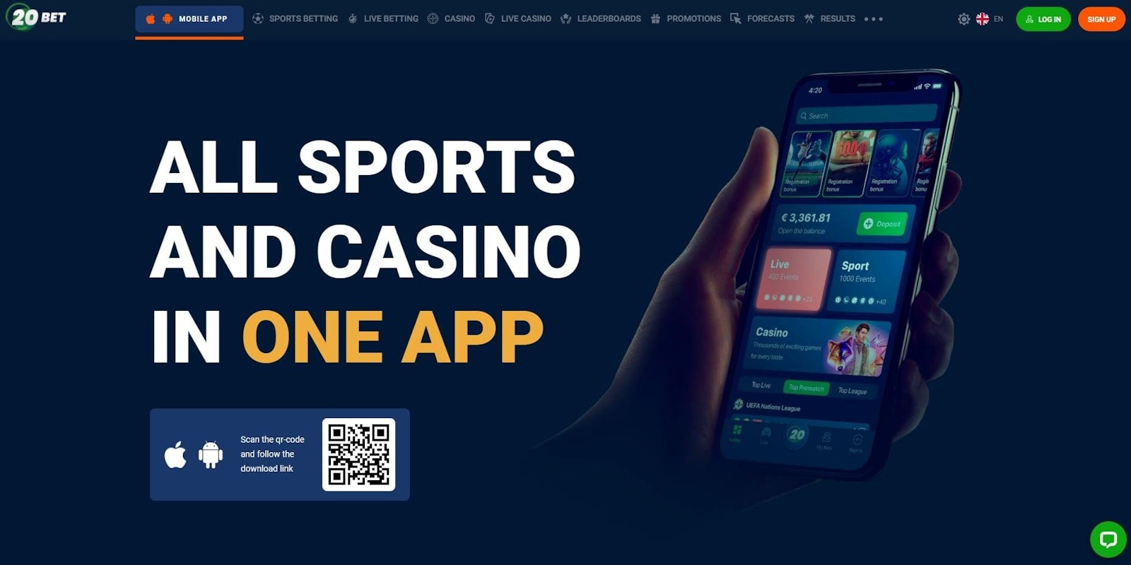 20 Bet apps