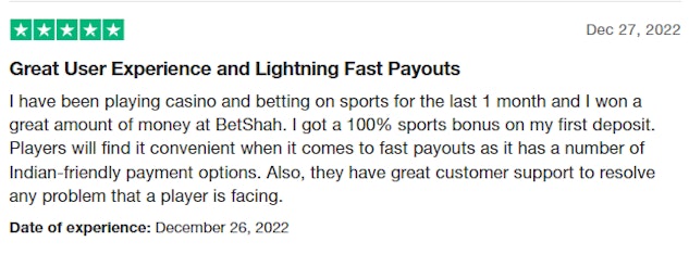 Bet Shah User Review
