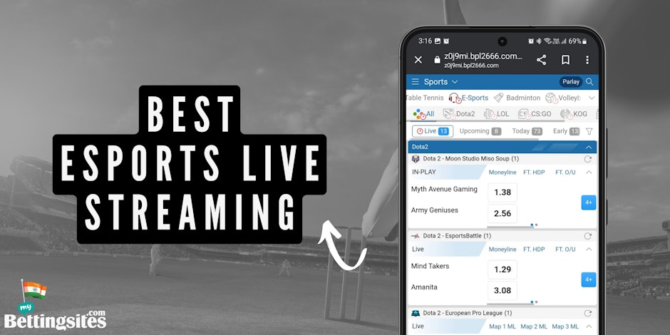 Image with a moblie mockup of Fun88 esports section