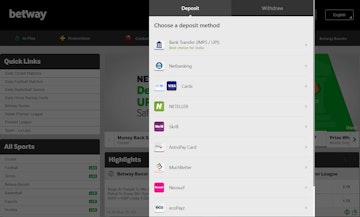 Betway Deposit Methods