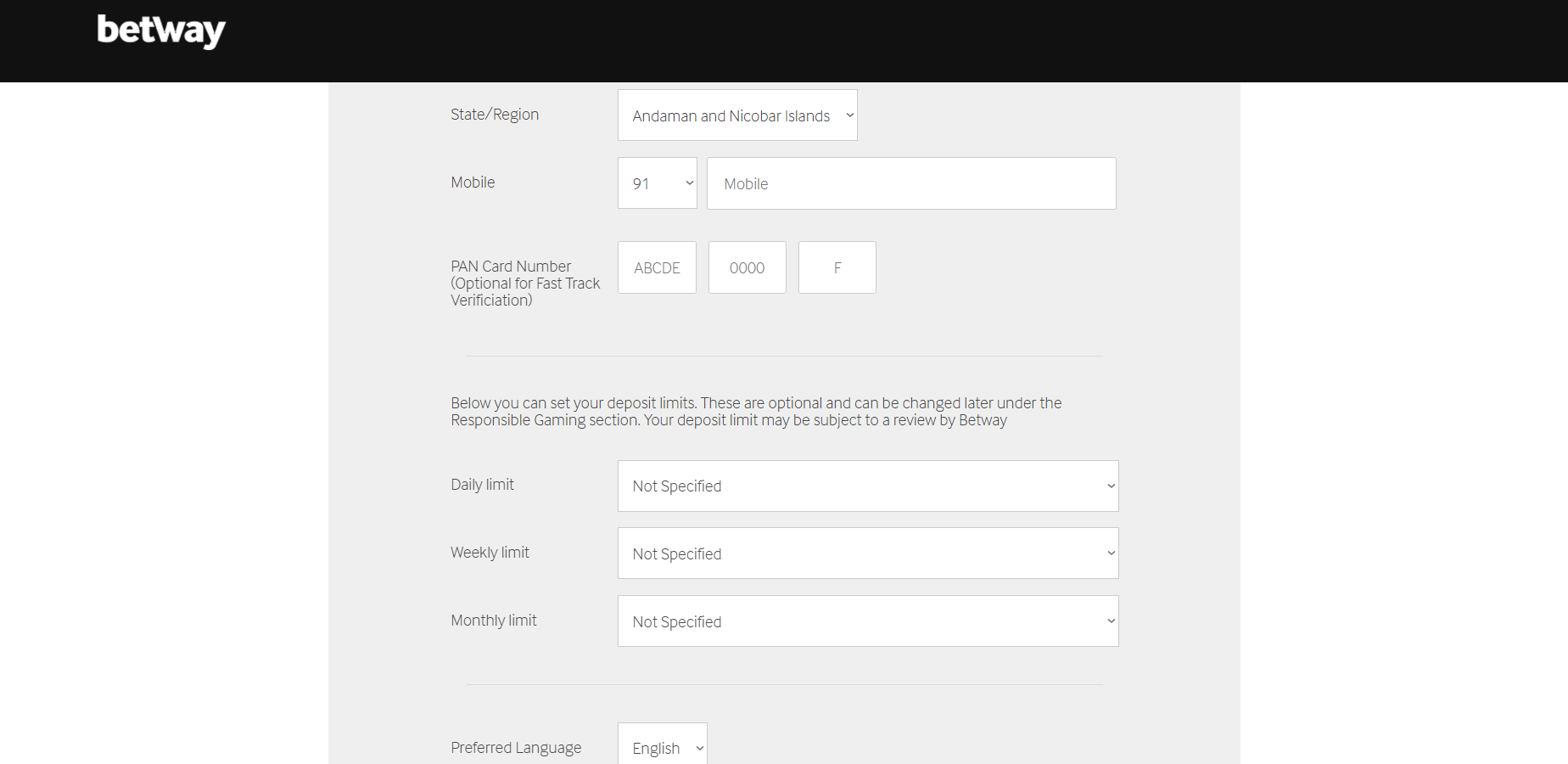 Betway Registration 4