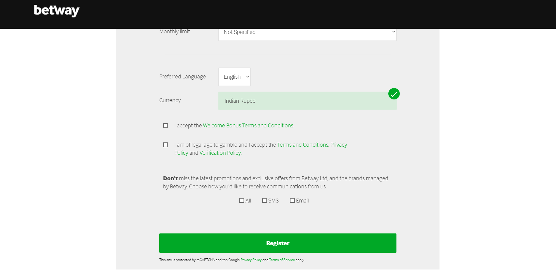 Betway Registration 5