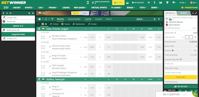 Betwinner IPL Betting