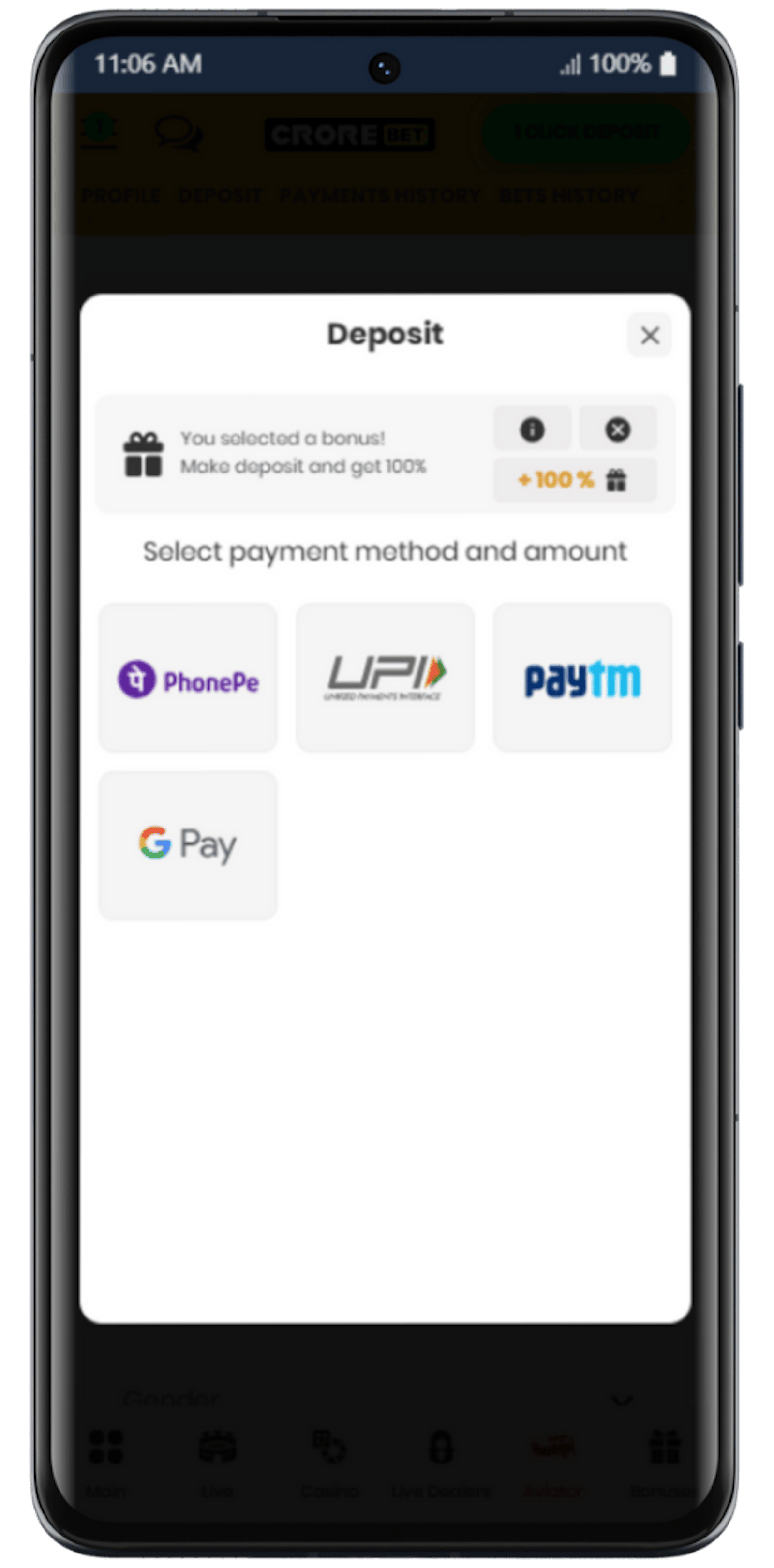 Crorebet Deposit