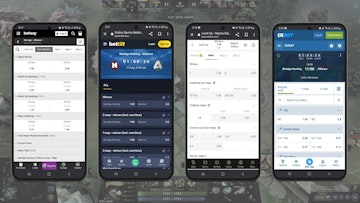 Image with screenshots of various Dota 2 betting sites
