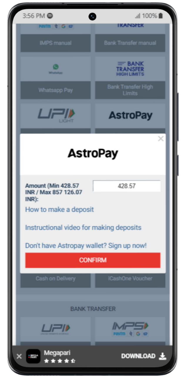 Megapari Astropay Betting Site