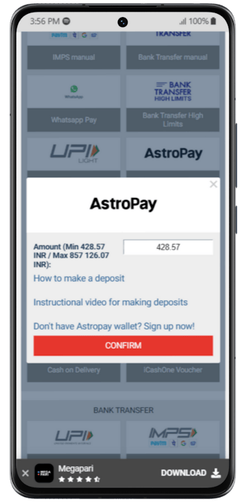 Megapari Astropay Betting Site