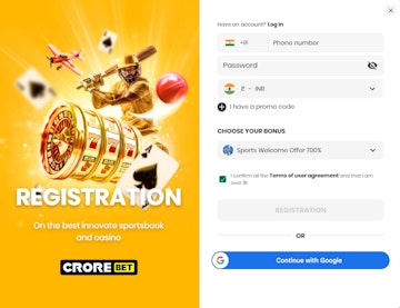 Crorebet Registration Page